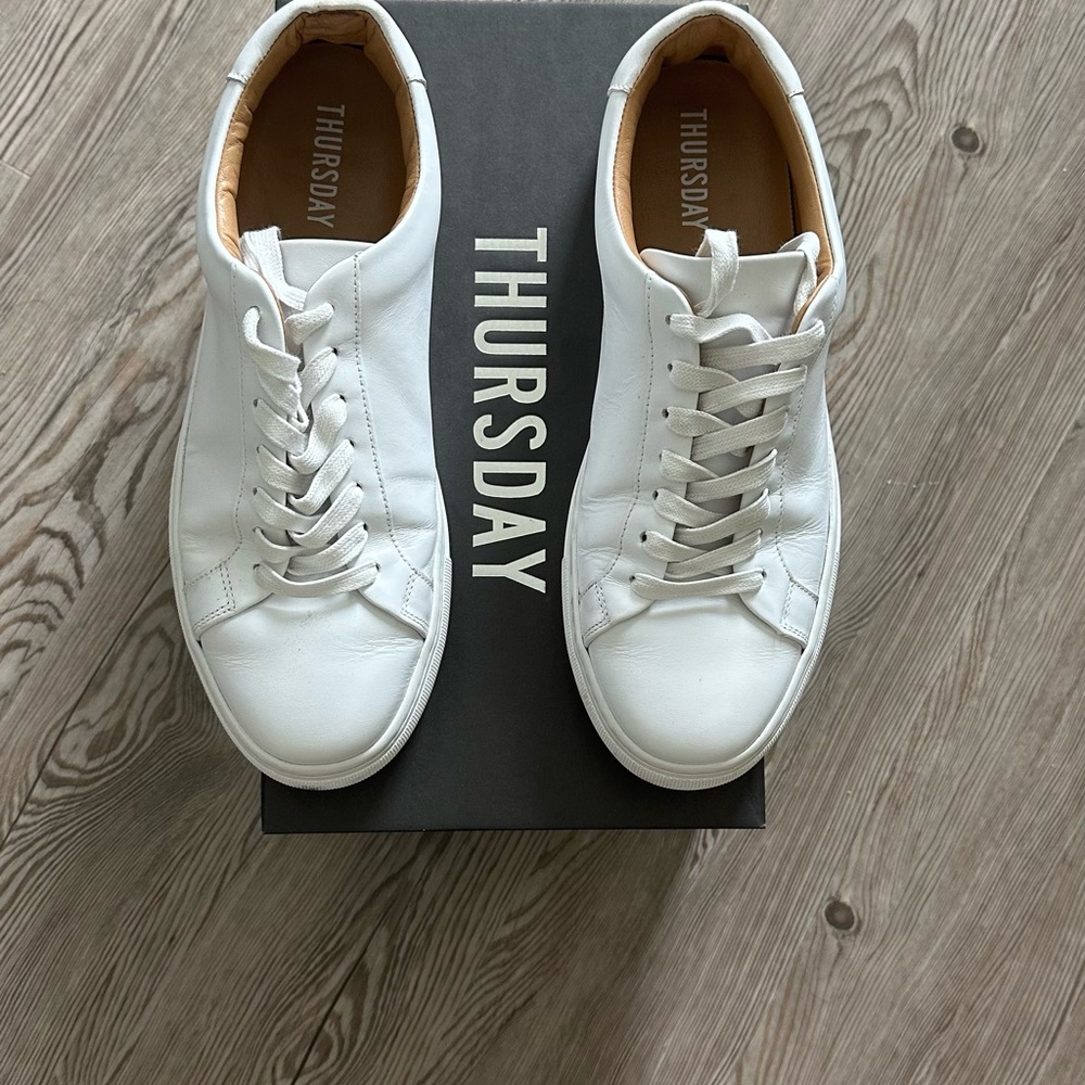 Thursday Boots White Leather Sneakers - Worn Once (Too Small For Me)